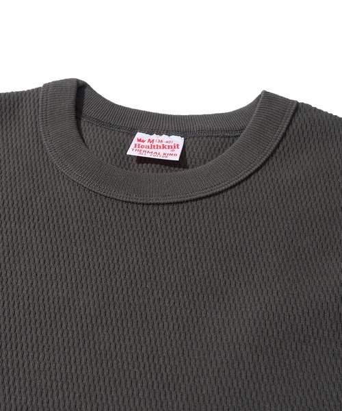 Healthknit(ヘルスニット)の「【Healthknit】Thermal King Raschel Honeycomd Crewneck L/S / ハニカム クルーネック ロングスリーブTシャツ(Tシャツ/カットソー・メンズ・チャコールグレー/ナチュラル/ピンク・MEDIUM/LARGE/X-LARGE)」の11枚目の写真