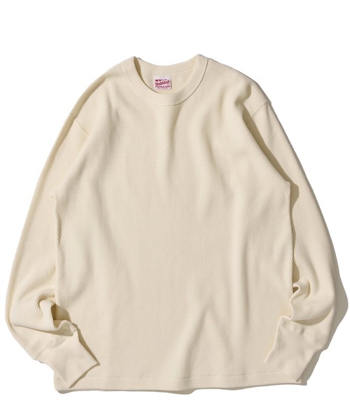 Healthknit(ヘルスニット)の「【Healthknit】Thermal King Raschel Honeycomd Crewneck L/S / ハニカム クルーネック ロングスリーブTシャツ(Tシャツ/カットソー・メンズ・チャコールグレー/ナチュラル/ピンク・MEDIUM/LARGE/X-LARGE)」の7枚目の写真