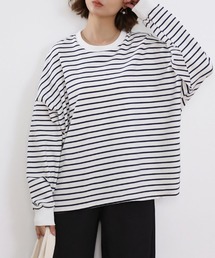 ボーダーゆるロングTシャツ