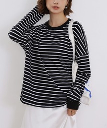 ボーダーゆるロングTシャツ