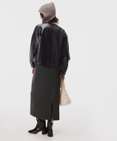 coca（coca）（コカ）の「【WEB限定セール】フェイクレザーノーカラージャケット（ノーカラージャケット・レディース・ブラック・S/L/M）」の5枚目の写真