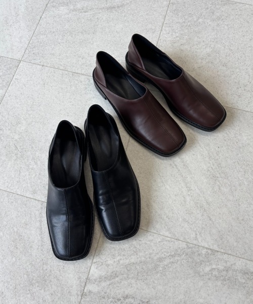 FUULLY STUDIO(フーリィーステューディオ)の「スクエアローファー(ローファー・レディース・ブラウン/ブラック・SMALL/MEDIUM/LARGE)」の10枚目の写真