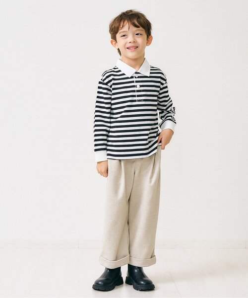 apres les cours(アプレレクール)の「ウールライクワイドタックパンツ(その他パンツ・キッズ・アイボリー/チャコール・80/90/100/110/120/130)」の6枚目の写真