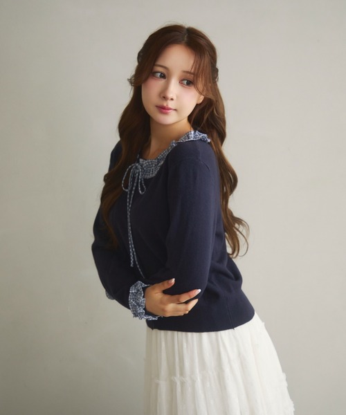 ルネ♡フリルカーディガン TITTY&CO.（ティティーアンドコー）の「チェックフリルカーディガン