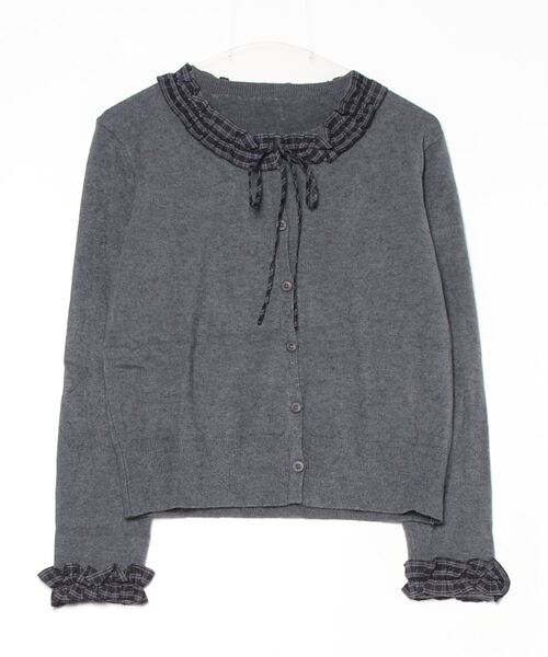 TITTY&CO.(ティティーアンドコー)の「チェックフリルカーディガン(カーディガン/ボレロ・レディース・ネイビー/グレー・FREE)」の12枚目の写真