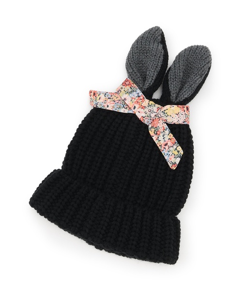 sense of wonder（センスオブワンダー）の「ウサ耳ニット帽子（ニットキャップ/ビーニー・キッズ・ピンク/ホワイト系/ブラック・S(48-52cm)/52-56cm）」の3枚目の写真