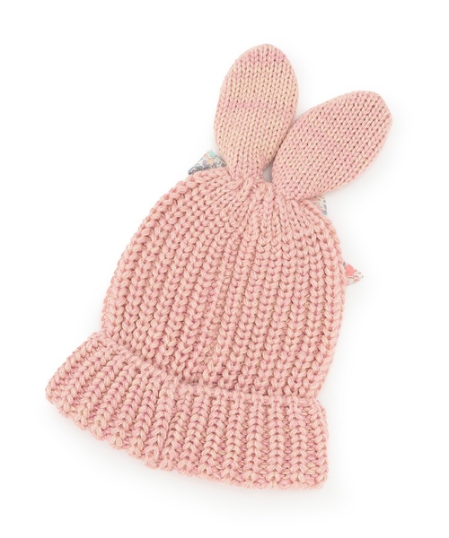 sense of wonder（センスオブワンダー）の「ウサ耳ニット帽子（ニットキャップ/ビーニー・キッズ・ピンク/ホワイト系/ブラック・S(48-52cm)/52-56cm）」の6枚目の写真