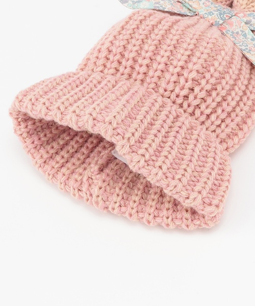 sense of wonder（センスオブワンダー）の「ウサ耳ニット帽子（ニットキャップ/ビーニー・キッズ・ピンク/ホワイト系/ブラック・S(48-52cm)/52-56cm）」の5枚目の写真