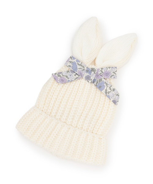 sense of wonder（センスオブワンダー）の「ウサ耳ニット帽子（ニットキャップ/ビーニー・キッズ・ピンク/ホワイト系/ブラック・S(48-52cm)/52-56cm）」の12枚目の写真