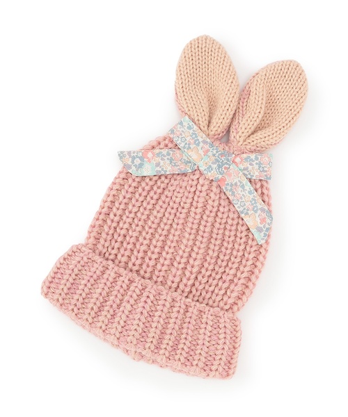 sense of wonder（センスオブワンダー）の「ウサ耳ニット帽子（ニットキャップ/ビーニー・キッズ・ピンク/ホワイト系/ブラック・S(48-52cm)/52-56cm）」の10枚目の写真