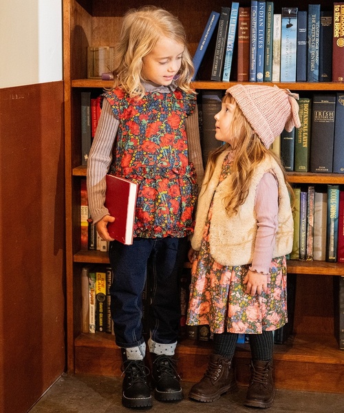 sense of wonder（センスオブワンダー）の「ウサ耳ニット帽子（ニットキャップ/ビーニー・キッズ・ピンク/ホワイト系/ブラック・S(48-52cm)/52-56cm）」の13枚目の写真