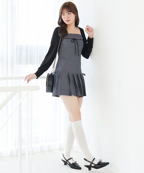 MAJESTIC LEGON（マジェスティックレゴン）の「ドッキングプリーツミニワンピ（ワンピース・レディース・ブラック系その他/グレー系その他/ブラウン系その他2/ホワイト系その他2・MEDIUM/LARGE）」の21枚目の写真