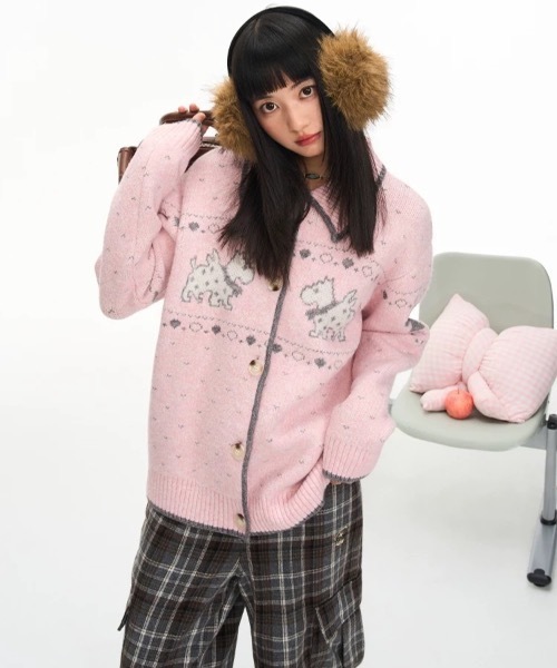 AsRiRe（アスリレイ）の「25aw ドッグリボンジャカードカーディガン