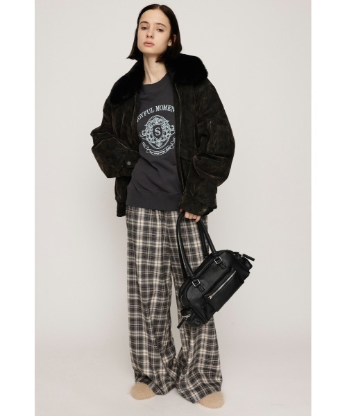 SLY（スライ）の「EMBROIDERY LOGO SW TOPS エンブロイダリー ロゴ スウェット トップス 秋服 冬服　トレーナー（スウェット・レディース・ライトブラック/杢グレー/ブラック/ネイビー・FREE）」の9枚目の写真