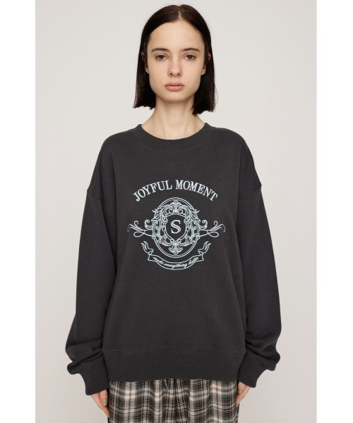 SLY（スライ）の「EMBROIDERY LOGO SW TOPS エンブロイダリー ロゴ スウェット トップス 秋服 冬服　トレーナー（スウェット・レディース・ライトブラック/杢グレー/ブラック/ネイビー・FREE）」の10枚目の写真