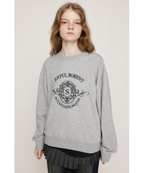 SLY（スライ）の「EMBROIDERY LOGO SW TOPS エンブロイダリー ロゴ スウェット トップス 秋服 冬服　トレーナー（スウェット・レディース・ライトブラック/杢グレー/ブラック/ネイビー・FREE）」の21枚目の写真