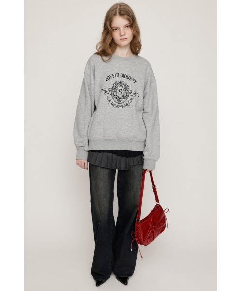 SLY（スライ）の「EMBROIDERY LOGO SW TOPS エンブロイダリー ロゴ スウェット トップス 秋服 冬服　トレーナー（スウェット・レディース・ライトブラック/杢グレー/ブラック/ネイビー・FREE）」の20枚目の写真