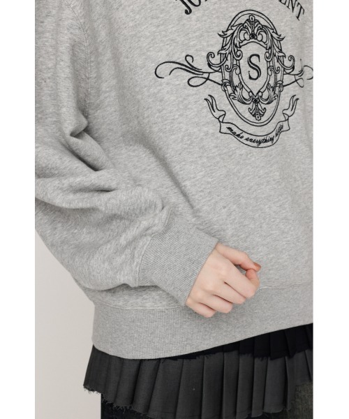 SLY（スライ）の「EMBROIDERY LOGO SW TOPS エンブロイダリー ロゴ スウェット トップス 秋服 冬服　トレーナー（スウェット・レディース・ライトブラック/杢グレー/ブラック/ネイビー・FREE）」の15枚目の写真