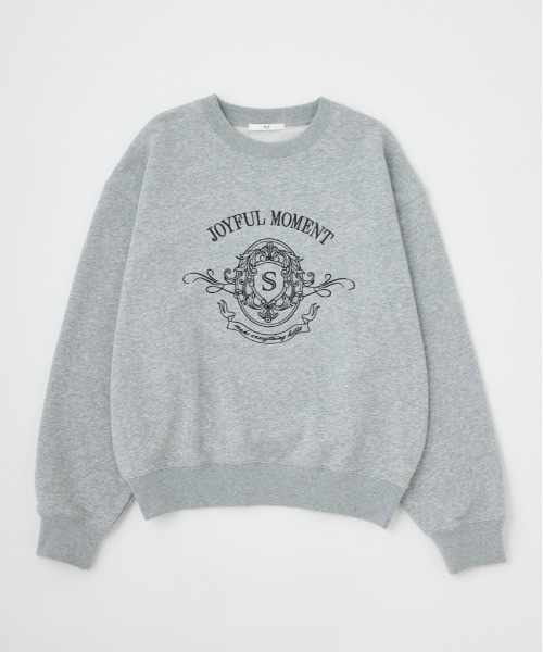 SLY（スライ）の「EMBROIDERY LOGO SW TOPS エンブロイダリー ロゴ スウェット トップス 秋服 冬服　トレーナー（スウェット・レディース・ライトブラック/杢グレー/ブラック/ネイビー・FREE）」の14枚目の写真
