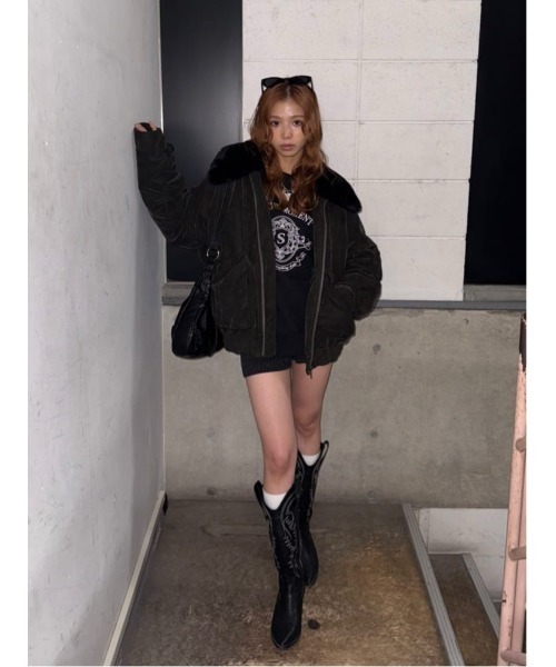 SLY（スライ）の「EMBROIDERY LOGO SW TOPS エンブロイダリー ロゴ スウェット トップス 秋服 冬服　トレーナー（スウェット・レディース・ライトブラック/杢グレー/ブラック/ネイビー・FREE）」の22枚目の写真