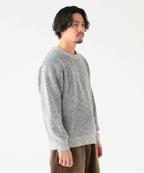 セール】5ゲージ 片畦 メランジ クルーネック ニット（ユニセックス