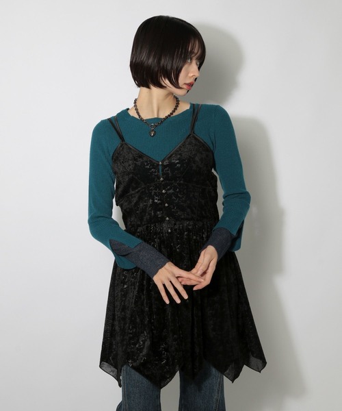 PAGEBOY（ページボーイ）の「ベロアチュニックワンピース（チュニック・レディース・ブラック/アイボリー・FREE）」の19枚目の写真