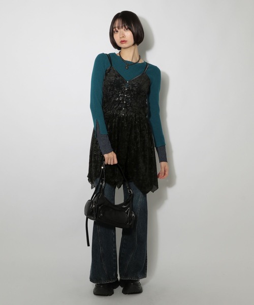 PAGEBOY（ページボーイ）の「ベロアチュニックワンピース（チュニック・レディース・ブラック/アイボリー・FREE）」の14枚目の写真