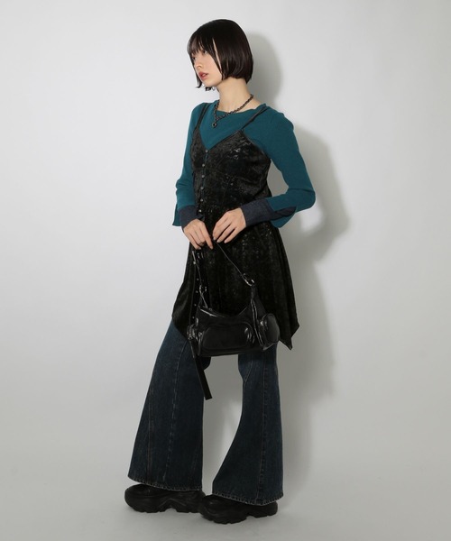 PAGEBOY（ページボーイ）の「ベロアチュニックワンピース（チュニック・レディース・ブラック/アイボリー・FREE）」の15枚目の写真