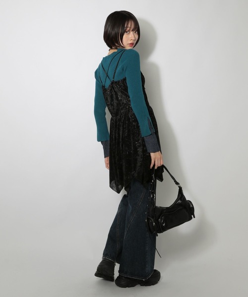 PAGEBOY（ページボーイ）の「ベロアチュニックワンピース（チュニック・レディース・ブラック/アイボリー・FREE）」の16枚目の写真