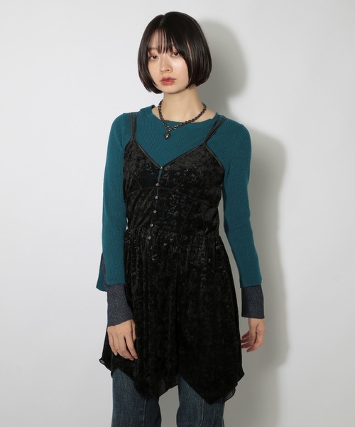 PAGEBOY（ページボーイ）の「ベロアチュニックワンピース（チュニック・レディース・ブラック/アイボリー・FREE）」の18枚目の写真