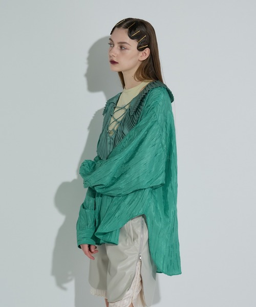 ANNA SUI NYC（アナ スイ エヌ ワイ シー）の「レースアップブラウス（シャツ/ブラウス・レディース・ブラック/ブラウン/グリーン・FREE）」の7枚目の写真