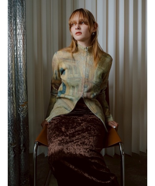 sahara（サハラ）の「Art Print Rib Zip Knit/アートプリントリビ