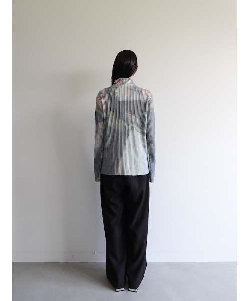 【新品・匿名】sahara Art Print Rib Zip Knit セール】Art Print Rib Zip Knit/アートプリントリビニット（ニット