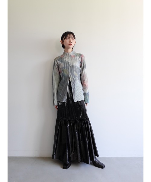 Art Print Rib Zip Knit/アートプリントリビニット（ニット/セーター