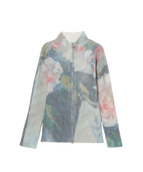 Art Print Rib Zip Knit/アートプリントリビニット（ニット