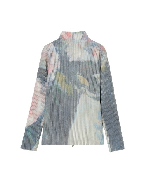 Art Print Rib Zip Knit/アートプリントリビニット（ニット