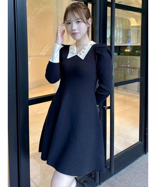 dazzlin（ダズリン）の「オーナメントカラーニットワンピース（ワンピース・レディース・ブラック/グレー・SMALL）」の9枚目の写真