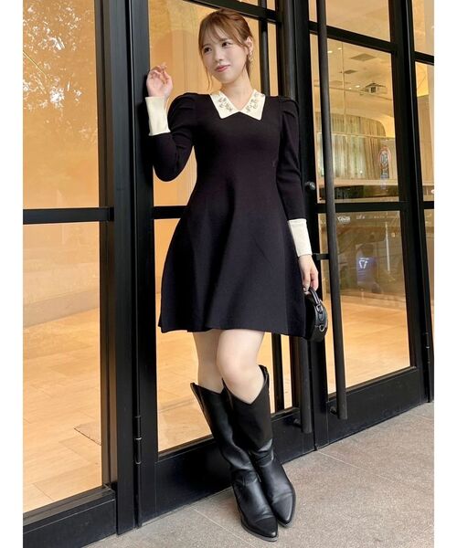 【本日売り切り価額】【新品】ワンピース セール】オーナメントカラーニットワンピース（ワンピース）｜dazzlin