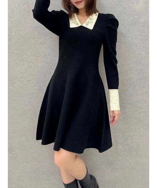 dazzlin（ダズリン）の「オーナメントカラーニットワンピース（ワンピース・レディース・ブラック/グレー・SMALL）」の12枚目の写真