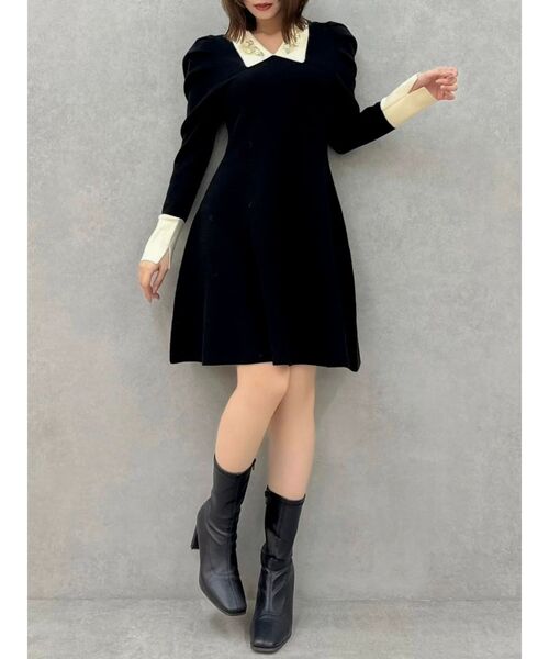 dazzlin（ダズリン）の「オーナメントカラーニットワンピース（ワンピース・レディース・ブラック/グレー・SMALL）」の13枚目の写真
