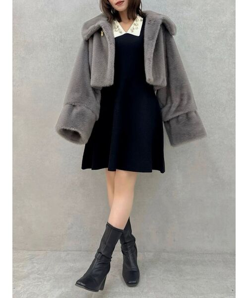 dazzlin（ダズリン）の「オーナメントカラーニットワンピース（ワンピース・レディース・ブラック/グレー・SMALL）」の15枚目の写真