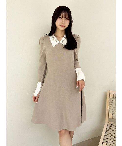 セール】オーナメントカラーニットワンピース（ワンピース）｜dazzlin