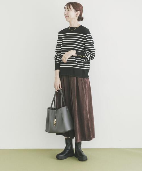 ITEMS URBANRESEARCH（アイテムズ アーバンリサーチ）の「ソデボタンニットプルオーバー（ニット/セーター・レディース・ブラック系その他/ライトブラウン/ブラック/ホワイト系その他・FREE）」の11枚目の写真