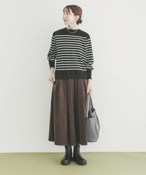 ITEMS URBANRESEARCH（アイテムズ アーバンリサーチ）の「ソデボタンニットプルオーバー（ニット/セーター・レディース・ブラック系その他/ライトブラウン/ブラック/ホワイト系その他・FREE）」の12枚目の写真