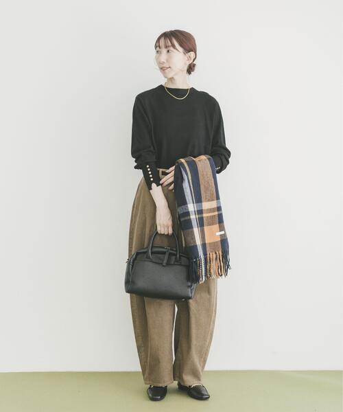 ITEMS URBANRESEARCH（アイテムズ アーバンリサーチ）の「ソデボタンニットプルオーバー（ニット/セーター・レディース・ブラック系その他/ライトブラウン/ブラック/ホワイト系その他・FREE）」の18枚目の写真