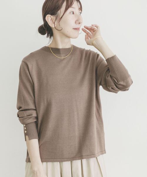 ITEMS URBANRESEARCH（アイテムズ アーバンリサーチ）の「ソデボタンニットプルオーバー（ニット/セーター・レディース・ブラック系その他/ライトブラウン/ブラック/ホワイト系その他・FREE）」の21枚目の写真