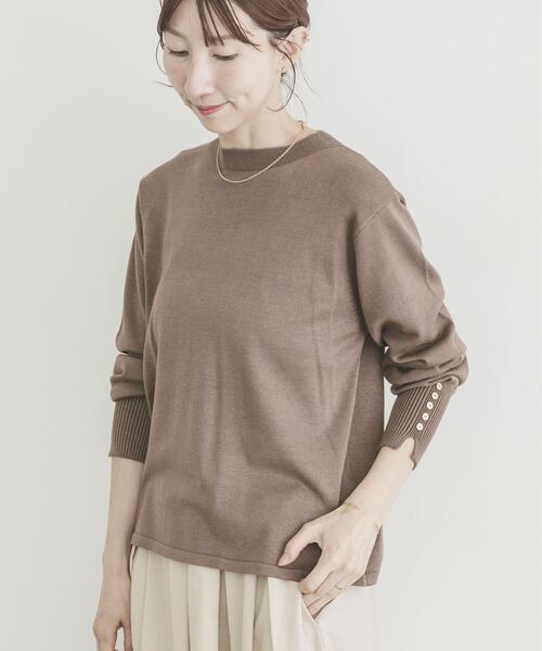 ITEMS URBANRESEARCH（アイテムズ アーバンリサーチ）の「ソデボタンニットプルオーバー（ニット/セーター・レディース・ブラック系その他/ライトブラウン/ブラック/ホワイト系その他・FREE）」の22枚目の写真