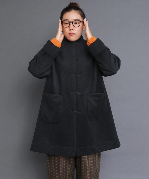 I am I in fact...（アイアムアイインファクト）の「WOOL CHINA coat（その他アウター・レディース・ブラック/チャコールグレー・FREE）」の20枚目の写真