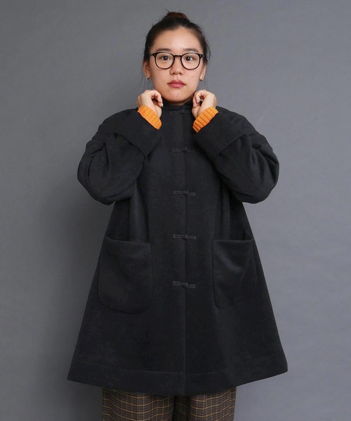 I am I in fact...（アイアムアイインファクト）の「WOOL CHINA coat（その他アウター・レディース・ブラック/チャコールグレー・FREE）」の18枚目の写真