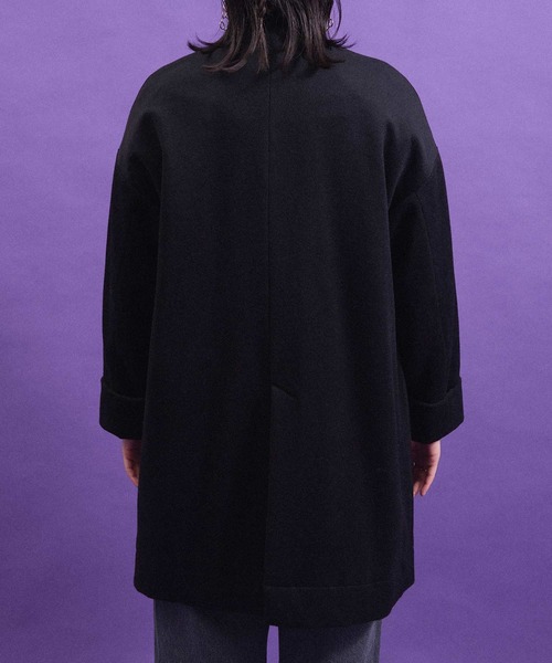 I am I in fact...（アイアムアイインファクト）の「WOOL CHINA coat（その他アウター・レディース・ブラック/チャコールグレー・FREE）」の6枚目の写真